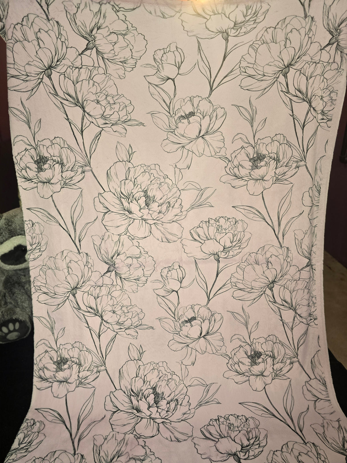 60x90 Printed Iris Whispy (Exclusive) you pick backing would look so good with ivory hush, my appaloosa or black.