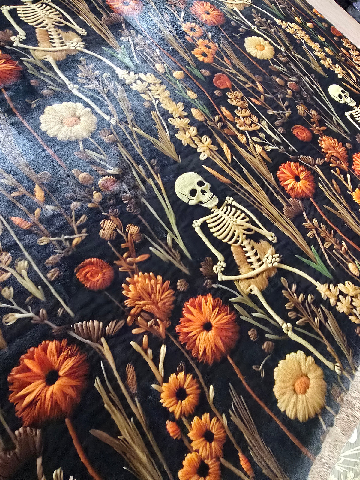 60x72 Printed French Taupe Snow Bunny (Skeletons) / Henna Lush
