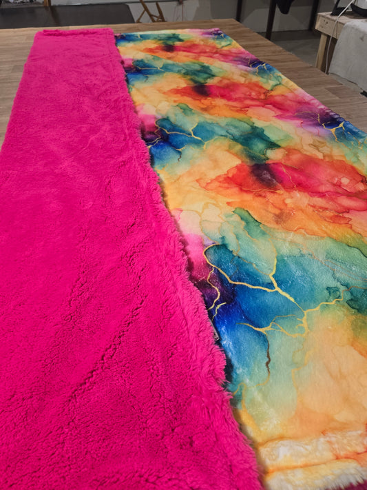 60x90 Printed Bunny / Think Pink Lush Bunny