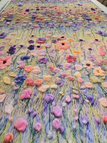 60x90 Printed Aster Snow Bunny (Floral) / Pink Iris Whispy (Exclusive)