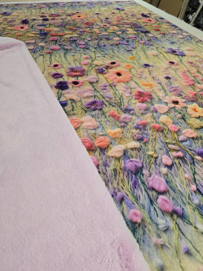 60x90 Printed Aster Snow Bunny (Floral) / Pink Iris Whispy (Exclusive)
