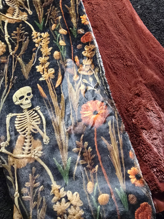 60x72 Printed French Taupe Snow Bunny (Skeletons) / Henna Lush