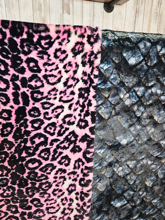 NMC Pink Cheetah Whispy / Black Dragon Scales Printed Siberan